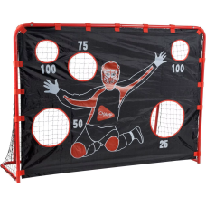 Hudora floorball goal with goal wall, hockey goal red