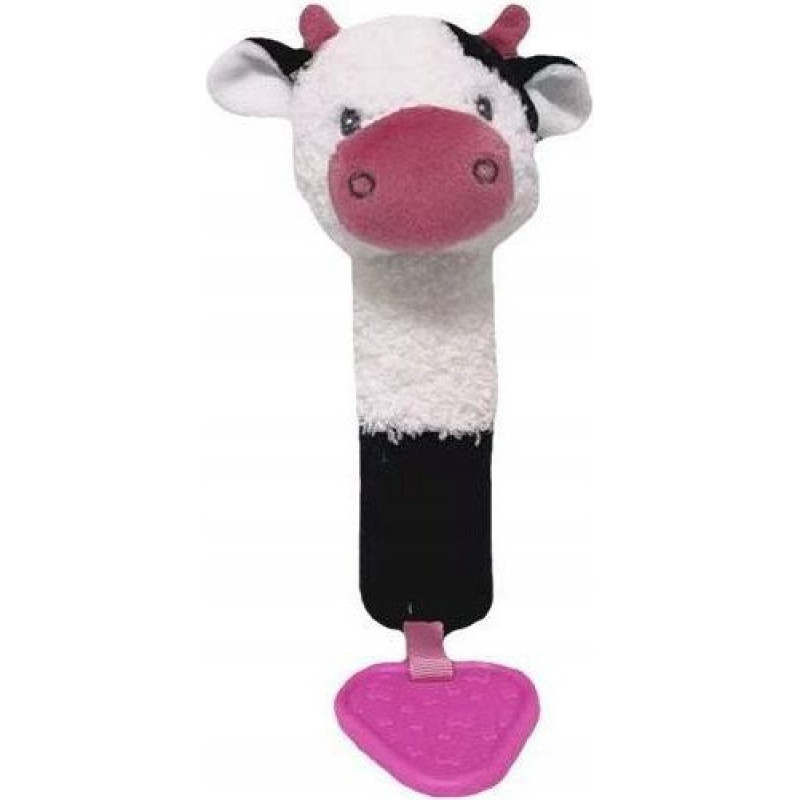 Tulilo - 9496 ZABAWKA Z DŹWIĘKIEM KRÓWKA  BIAŁO-BORDOWA 17CM