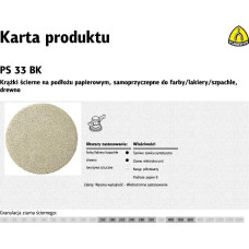 Klingspor KRĄŻEK ŚCIERNY SAMOPRZYCZEPNY 225mm  PS33BK gr.150 /50szt.
