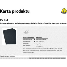 Klingspor ARKUSZE ŚCIERNE NA PODŁOŻU PAPIEROWYM 230mm x 280mm PS8A NA MOKRO gr. 400 /50szt.