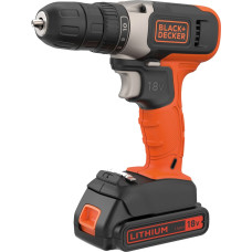 Black+Decker cordless drill/screwdriver BCD001C1, 18Volt (orange/black, Li-ion battery 1.5Ah)