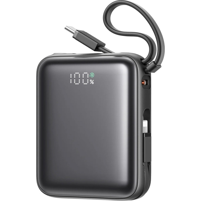 Joyroom Mini PowerBank JR-PBF27 22.5W with dual cable 10000mAh (black)