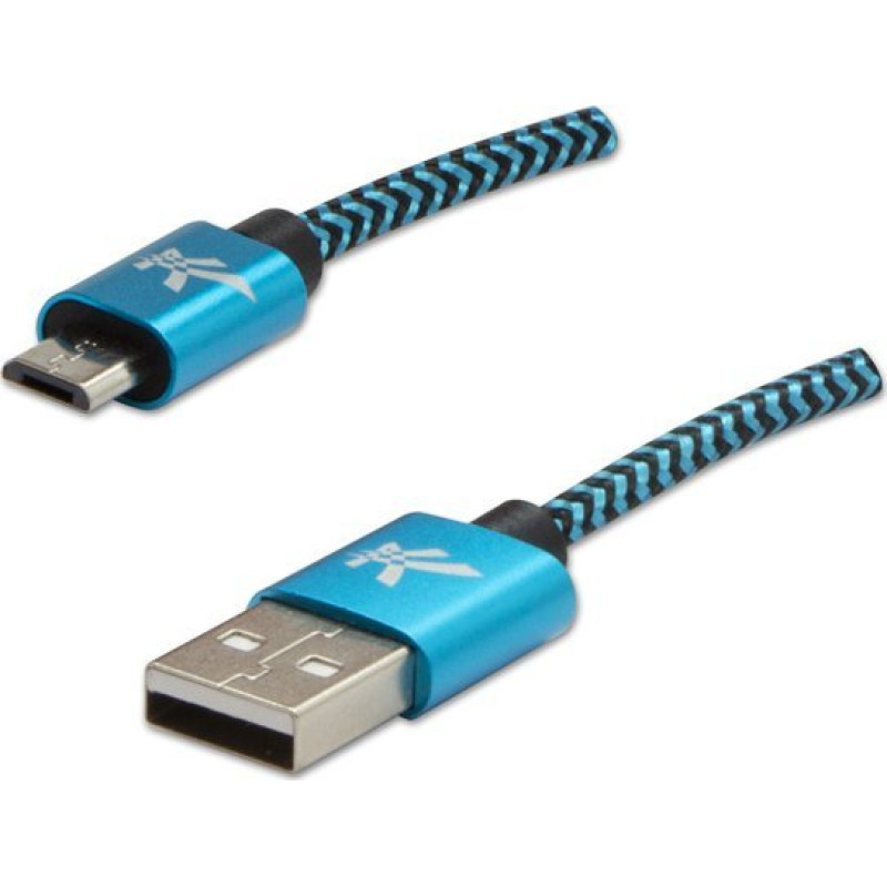 Logo USB cable Logo USB-A - microUSB 2 m Black-blue