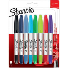 Sharpie 1x8 Sharpie Twin Tip Permanent- marker UF + F 8 colours