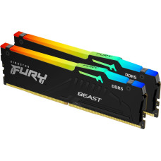 Kingston DDR5 32GB - 5600 - CL - 40 - Dual-Kit - DIMM - KF556C40BBAK2-32 - iOS, Fury Beast RGB, black