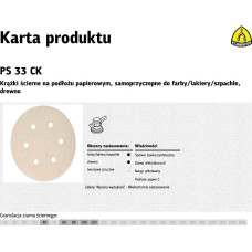Klingspor KRĄŻEK ŚCIERNY SAMOPRZYCZEPNY 150mm  PS33CK gr. 80 GLS3 /100szt.
