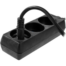 Awtools AW MULTI-SOCKET HOUSEHOLD EXTENSION 3-WAY*1,5m w/o E BLACK