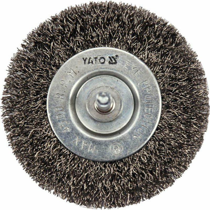 Yato SZCZOTKA TARCZOWA Z TRZPIENIEM  75mm INOX
