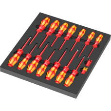 Wera 9711 foam insert VDE screwdriver set 1, 16 pieces (black/grey, in foam insert for workshop trolley)