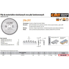 CMT Zāģripa laminātam alumīnijam Industrial Line HW 160x2,2/1,6x20mm Z40 a=-6° b=TCG, CMT