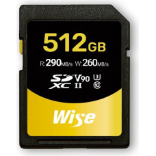 Wise SDXC UHS-II V90       512GB R:290MBs / W:260MBs   WI-SD-N512