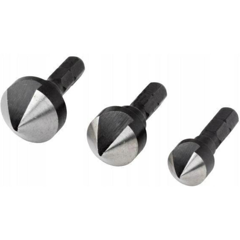 Wolfcraft POGŁĘBIACZ 12, 16, 19mm TRZPIEŃ 6-KĄT  3 szt.