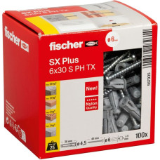 Fischer dowel SX Plus 6x30 PH TX (light grey, 100 pieces, with TORX screw)