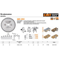 CMT Zāģripa kokam 315x3,2/2,2x30 Z72 a=15° b=10° ATB, CMT