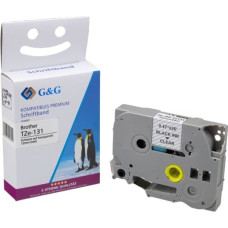 G&G Schriftband 12mm x 8m sw-tr. Komp. m. Brother TZe-131