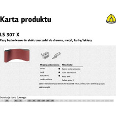 Klingspor PASY BEZKOŃCOWE DO ELEKTRONARZĘDZI LS307X  75mm x 533mm gr. 60 /10szt.