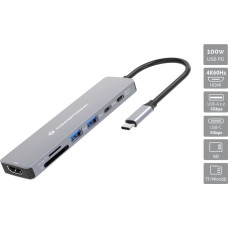 Conceptronic DONN28G dokstacija Vadu USB 3.2 Gen 1 (3.1 Gen 1) Type-C Pelēks