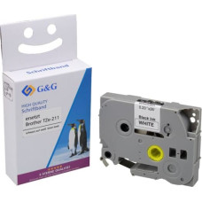 G&G Schriftband 6mm x 8m sw-ws Komp. m. Brother TZe-211