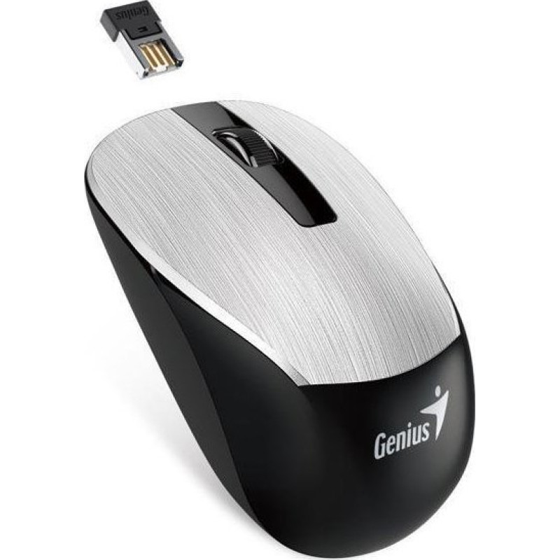 Genius Mouse Genius Genius Mouse NX-7015, 1600DPI, 2.4 [GHz], optical, 3rd, wireless USB, silver, AA