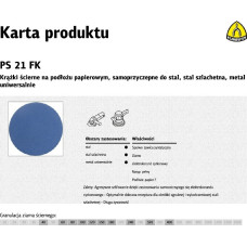 Klingspor KRĄŻEK ŚCIERNY SAMOPRZYCZEPNY 125mm  PS21FK gr.120 /50szt.