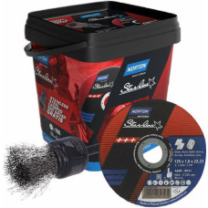 Norton TARCZA DO PRZECINANIA NORTON STARLINE A60R 125x1.0x22.23  /100 sztuk +SZCZOTKA PĘDZELKOWA