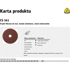 Klingspor KRĄŻEK FIBROWY 180mm gr. 60 CS561 /25szt.