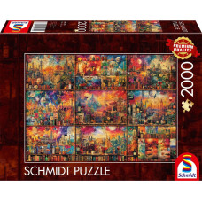 Schmidt Spiele Enjoyable time out: traveling with books and wine, puzzle (2000 pieces)