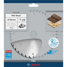 Bosch Professional PRO Wood cordless circular saw blade, O 165mm, 36Z bore 20mm, for cordless hand-held circular saws
