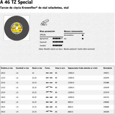 Klingspor K.TARCZA MET 180mm x 1,6mm x 22,2mm  A46 TZ Special