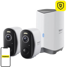 Baseus Security N1 Plus Outdoor Kamera 2K 2-Cam Kit Weiß EU