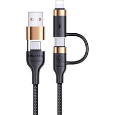 Usams USB cable Usams USB-A - USB-C + Lightning 1.2 m Black (Usa001137)