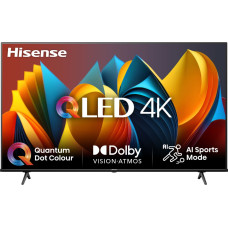 Hisense 75E7NQ televizors 190,5 cm (75") 4K Ultra HD Viedtelevizors Wi-Fi Melns 350 cd/m²
