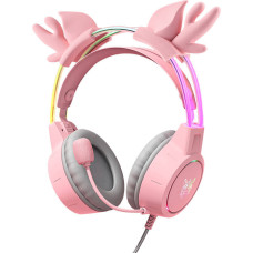 Onikuma X15Pro Gaming Headphones Pink/Deer Horns