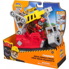 Spin Master Rubble & Crew - Charger's 2-in-1 Mega Crane, toy vehicle with removable excavator claw, jackhammer and Charger dog figure