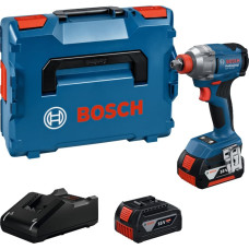 Bosch Professional Cordless Impact Wrench GDX 18V-285 Professional, 18 Volt blue, 2x Li-Ion battery 4.0Ah, in L-BOXX