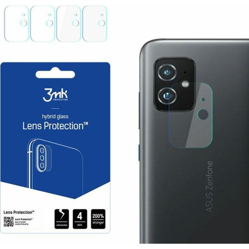 3MK Hybrid glass for camera lens 3MK Lens Protection Asus Zenfone 8 [4 PACK]