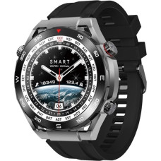 Gino Rossi Smartwatch Veltori VT100-1 + Czarny Pasek Silikonowy + Czarny Eko Skóra