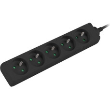 Lanberg 3m, black, 5 sockets, cable made of full copper -PS0-05E-0300-BK