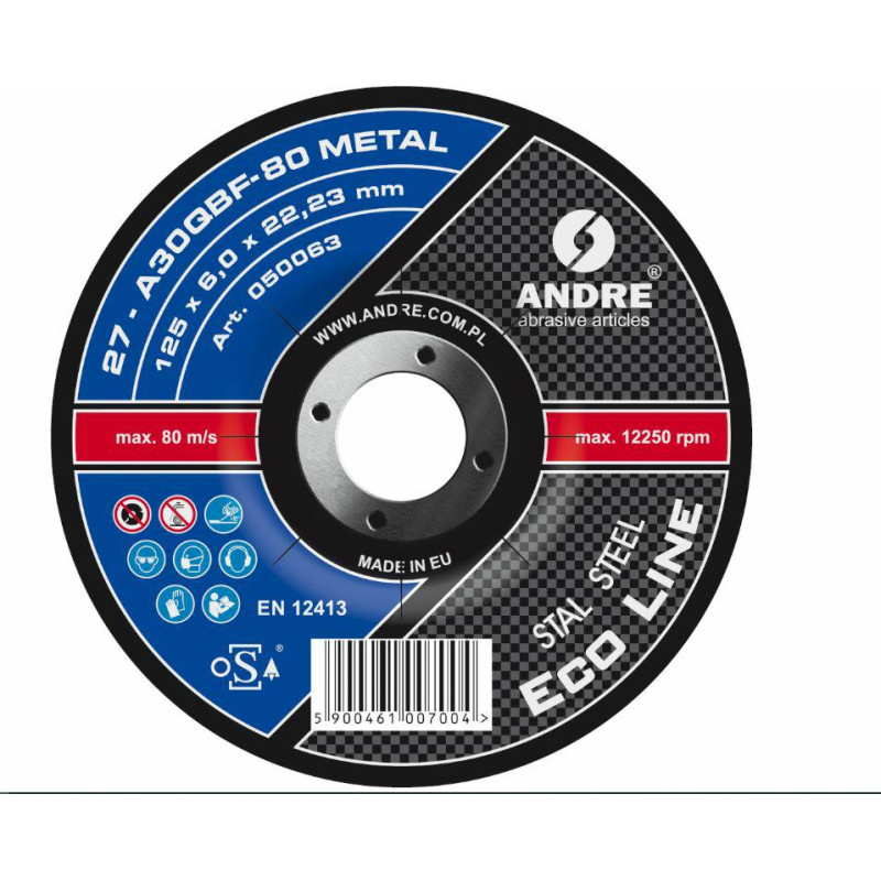 Andre TARCZA DO SZLIFOWANIA METALU 125 x 6,0mm METAL ECO LINE A30QBF