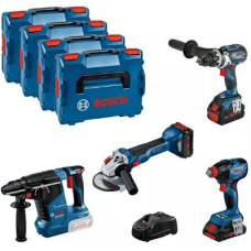 Bosch ZESTAW COMBO 18V (GSR 18V-110C +GDX 18V-210C +GWS 18V-10 +GBH 18V-24C) 1xPC4,0Ah 2xPC5,5Ah