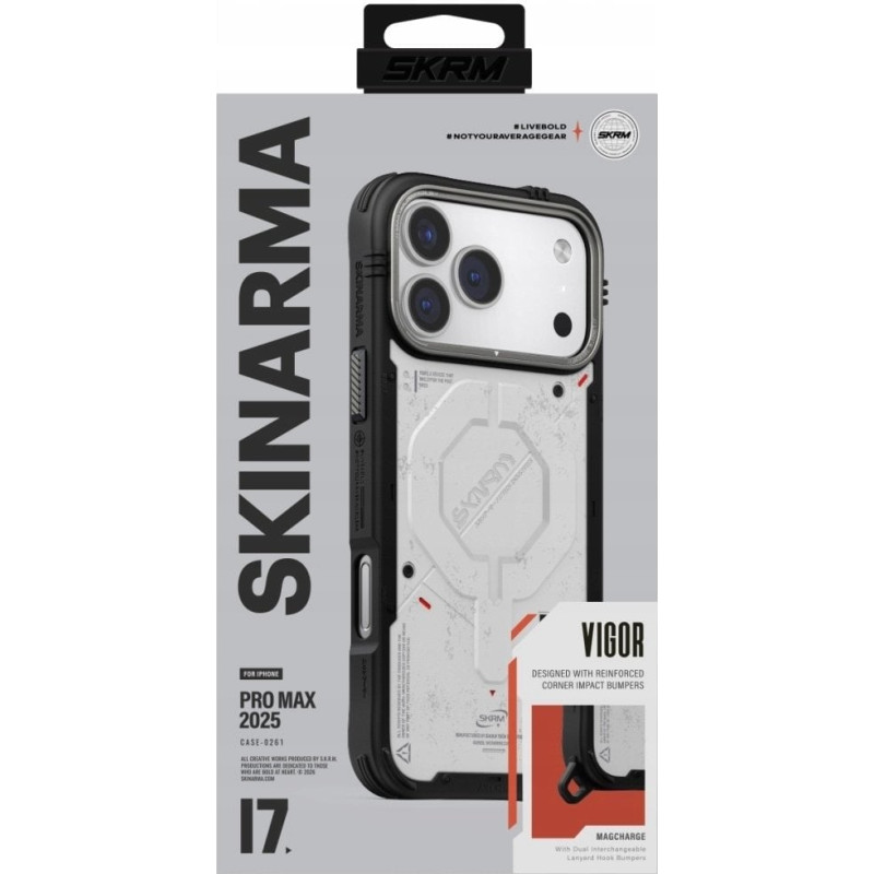 Skinarma Etui Vigor MagSafe do iPhone 17 Pro Max jasnoszary