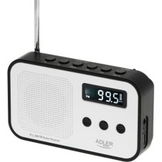 Adler | Digital radio PLL AM/FM | AD 1907 | Alarm function | White/Black