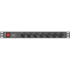 Lanberg 19" 1U 7x Schuko 2m (PDU-07F-0200-IEC-BK)