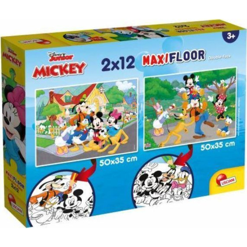 Lisciani Puzzle Supermaxi 2x12 Mickey Mouse