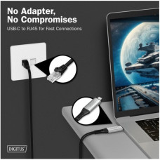 Digitus Kabel adapter USB-C - RJ45 Kat. 6A S/FTP, 1 Gbit/s, USB 3.2 Gen1, LSZH, 2m