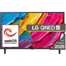 LG TV Set|LG|43"|4K/Smart|3840x2160|Wireless LAN|webOS|Black|43QNED80A3A