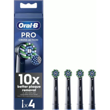 Oral-B Refill Pro Cross Action Replaceable Toothbrush Heads, 4 pcs, Black