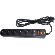 Orvaldi Power strip Orvaldi ORV-5 anti-voltage 5 sockets 3 m black (AP5-3MU)