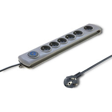 Qoltec Power strip Qoltec Overvoltage Swift 6 sockets 1.8 m grey (50165)