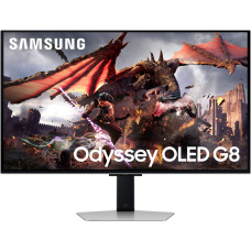 Samsung Monitor|SAMSUNG|32"|Gaming/Smart/4K|Panel OLED|3840x2160|16:9|0.03 ms|Speakers|Swivel|Pivot|Height adjustable|Tilt|Colour Silver|LS32DG802SUXDU